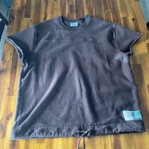 Champion Brown Tee Hoodie - L
